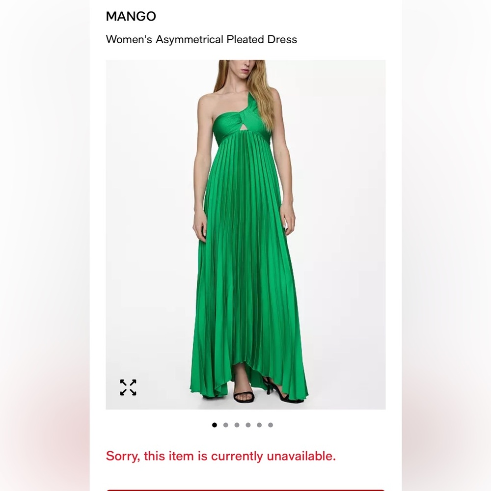 Mango Asymmetrical Pleated Gown